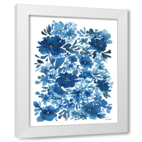 Blue Floral White Modern Wood Framed Art Print by Trimbach, Leslie