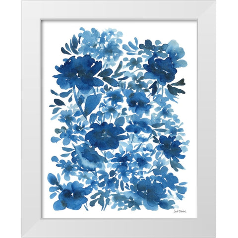 Blue Floral White Modern Wood Framed Art Print by Trimbach, Leslie