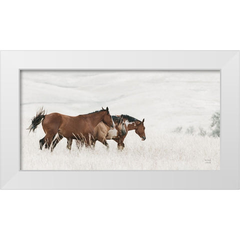 Horse Moves White Modern Wood Framed Art Print by Larson, Nathan