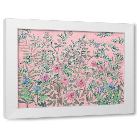 French Garden Pink White Modern Wood Framed Art Print by Purinton, Julia