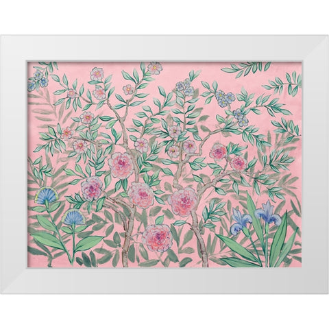 French Garden Pink White Modern Wood Framed Art Print by Purinton, Julia