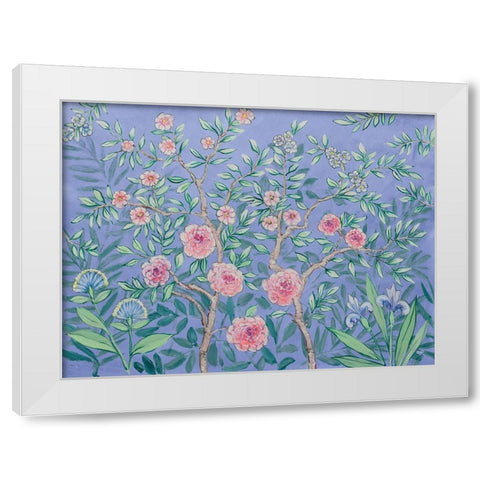 French Garden Purple White Modern Wood Framed Art Print by Purinton, Julia