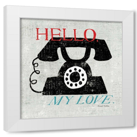Vintage Desktop - Phone White Modern Wood Framed Art Print by Mullan, Michael