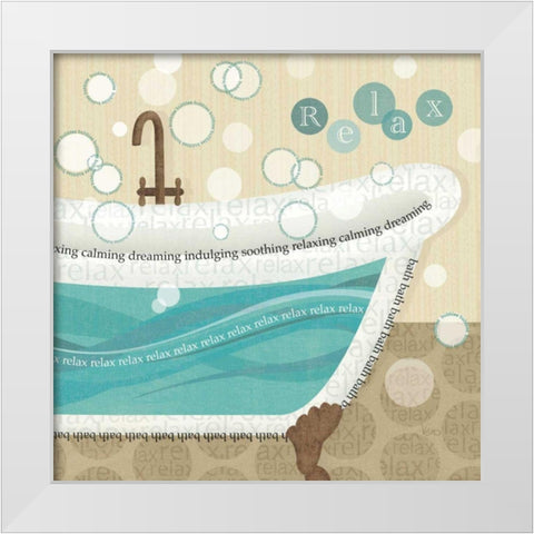 Dancing Bubbles II White Modern Wood Framed Art Print by Charron, Veronique