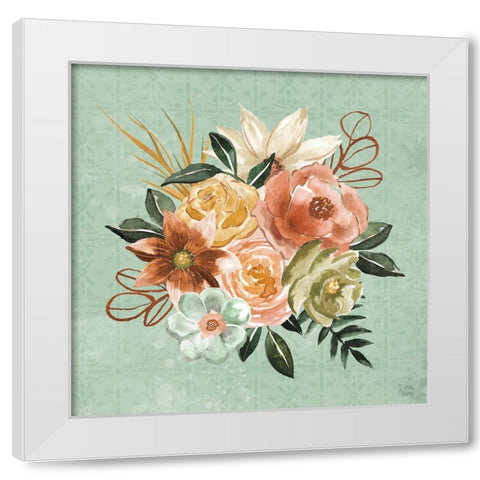 Floral Chic V White Modern Wood Framed Art Print by June, Dina