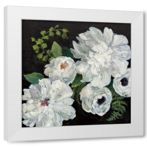 Midnight Bouquet II White Modern Wood Framed Art Print by Purinton, Julia