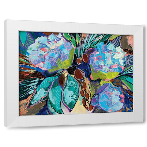 Hydrangea Harmony White Modern Wood Framed Art Print by Vertentes, Jeanette