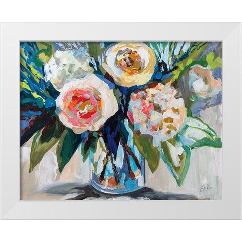 Flourish White Modern Wood Framed Art Print by Vertentes, Jeanette