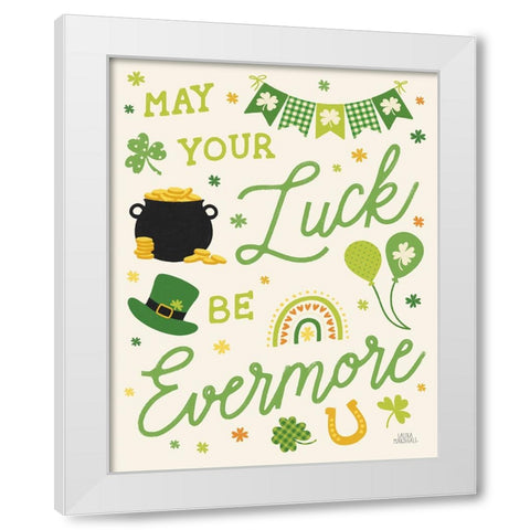 Shamrock Wishes III Light White Modern Wood Framed Art Print by Marshall, Laura