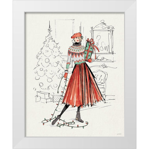 Holiday Fashionistas II White Modern Wood Framed Art Print by Tavoletti, Anne