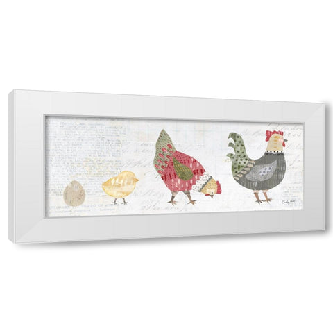 Patchwork Chickens II White Modern Wood Framed Art Print by Prahl, Courtney