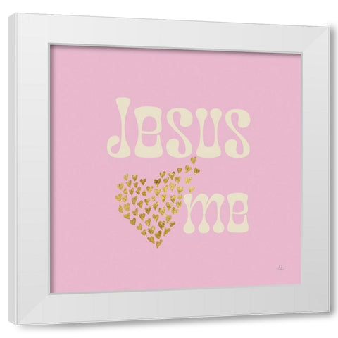 Jesus Loves Me White Modern Wood Framed Art Print by Adams, Sarah