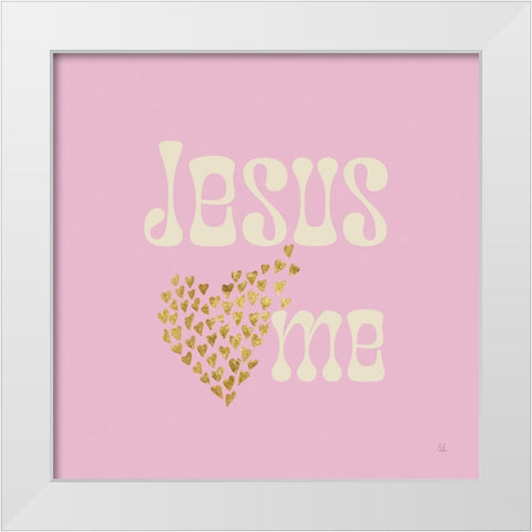 Jesus Loves Me White Modern Wood Framed Art Print by Adams, Sarah