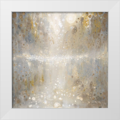 Gravity White Modern Wood Framed Art Print by Nai, Danhui