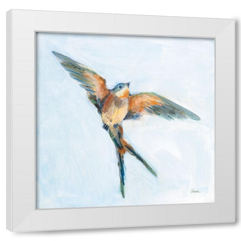 Barn Swallow Flight I White Modern Wood Framed Art Print by Schlabach, Sue