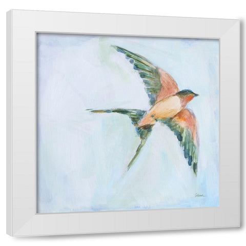 Barn Swallow Flight II White Modern Wood Framed Art Print by Schlabach, Sue
