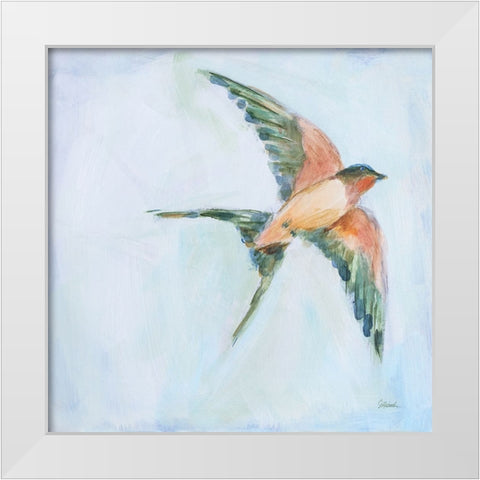 Barn Swallow Flight II White Modern Wood Framed Art Print by Schlabach, Sue