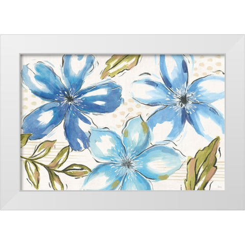 Indigo Tones I White Modern Wood Framed Art Print by Charron, Veronique