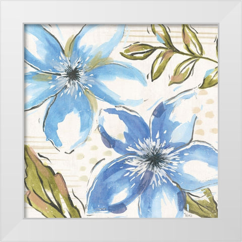 Indigo Tones II White Modern Wood Framed Art Print by Charron, Veronique