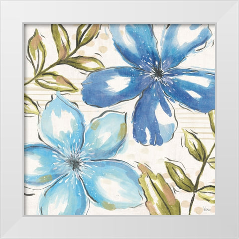 Indigo Tones III White Modern Wood Framed Art Print by Charron, Veronique