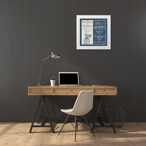 Indulge Yourself Square I White Modern Wood Framed Art Print by Pela Studio