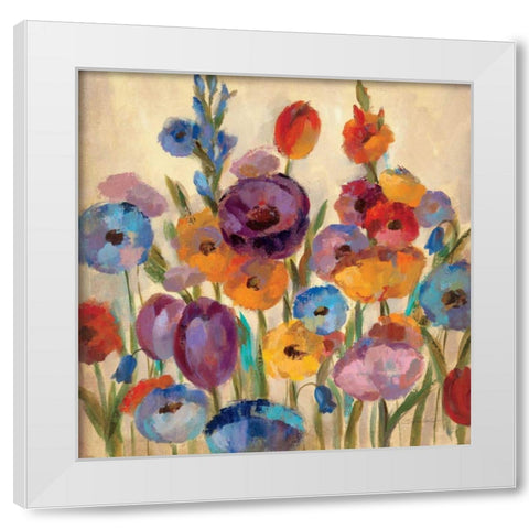 Garden Hues I White Modern Wood Framed Art Print by Vassileva, Silvia