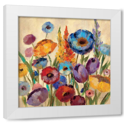 Garden Hues II White Modern Wood Framed Art Print by Vassileva, Silvia