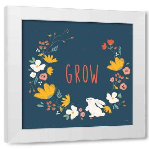 Hop Into Spring II White Modern Wood Framed Art Print by York, Leah