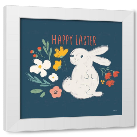 Hop Into Spring IV White Modern Wood Framed Art Print by York, Leah