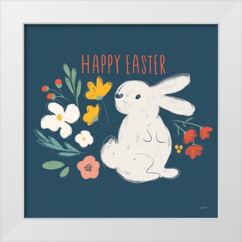Hop Into Spring IV White Modern Wood Framed Art Print by York, Leah