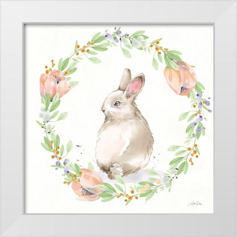 Blooming Bunnies II White Modern Wood Framed Art Print by Pete, Katrina