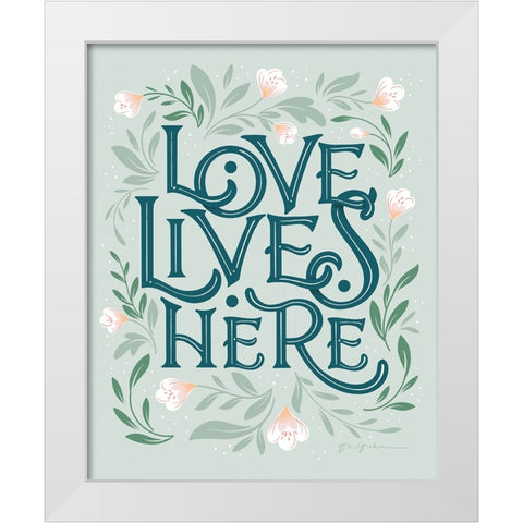 Love Lives Here II White Modern Wood Framed Art Print by Graham, Gia