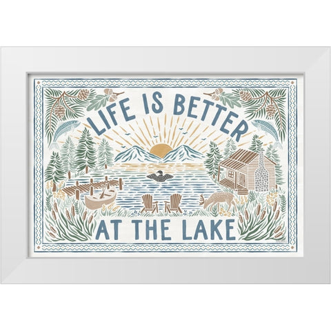 Lakeside Days I White Modern Wood Framed Art Print by Marshall, Laura