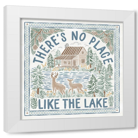 Lakeside Days V White Modern Wood Framed Art Print by Marshall, Laura