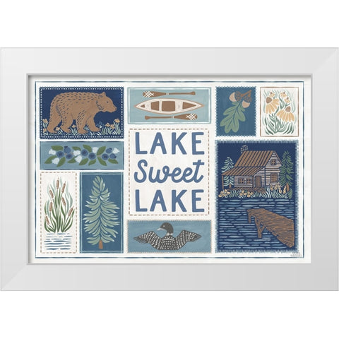 Lakeside Days VI White Modern Wood Framed Art Print by Marshall, Laura
