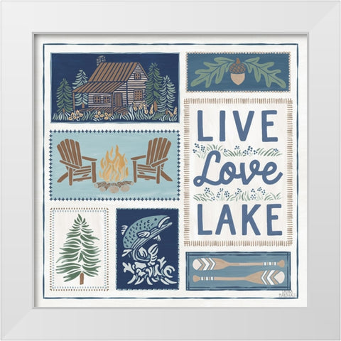 Lakeside Days VIII White Modern Wood Framed Art Print by Marshall, Laura