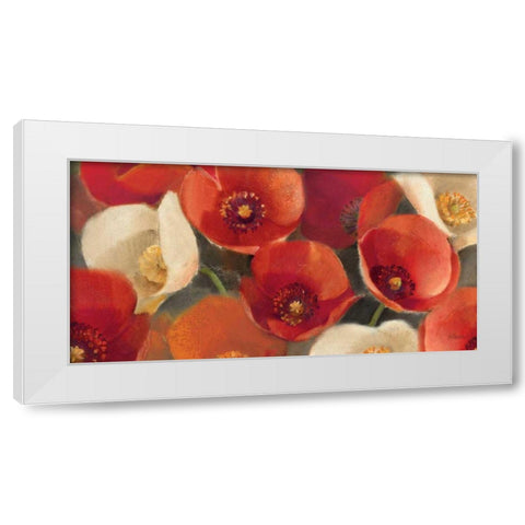 Poppies Bloom I White Modern Wood Framed Art Print by Hristova, Albena