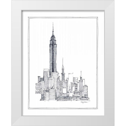 Empire State White Modern Wood Framed Art Print by Tillmon, Avery