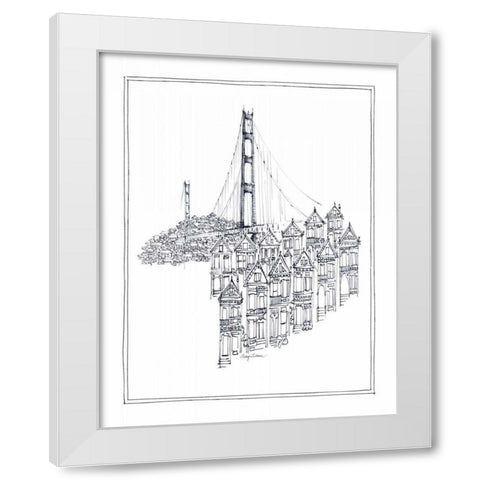 Golden Gate White Modern Wood Framed Art Print by Tillmon, Avery