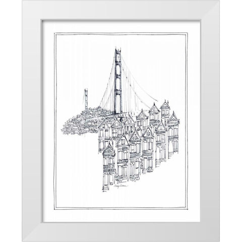 Golden Gate White Modern Wood Framed Art Print by Tillmon, Avery