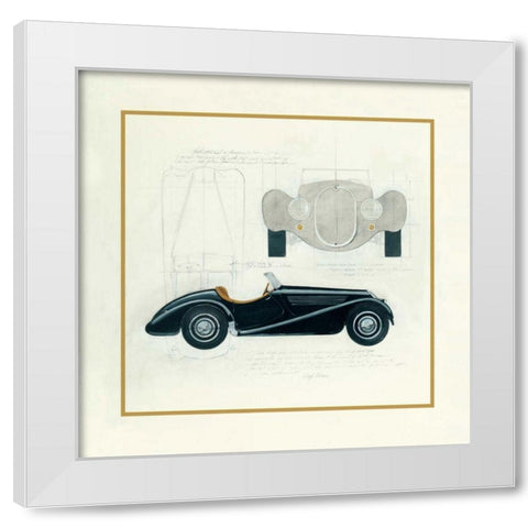 Roadster I White Modern Wood Framed Art Print by Tillmon, Avery