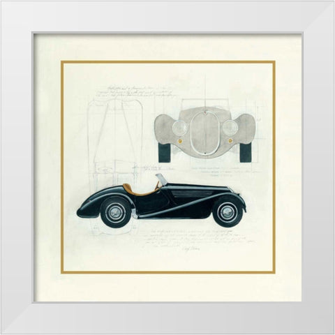 Roadster I White Modern Wood Framed Art Print by Tillmon, Avery