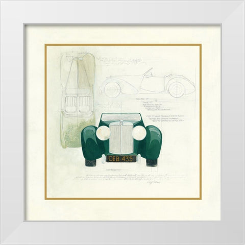 Roadster II White Modern Wood Framed Art Print by Tillmon, Avery