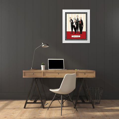 Dinner is Served White Modern Wood Framed Art Print by Tillmon, Avery