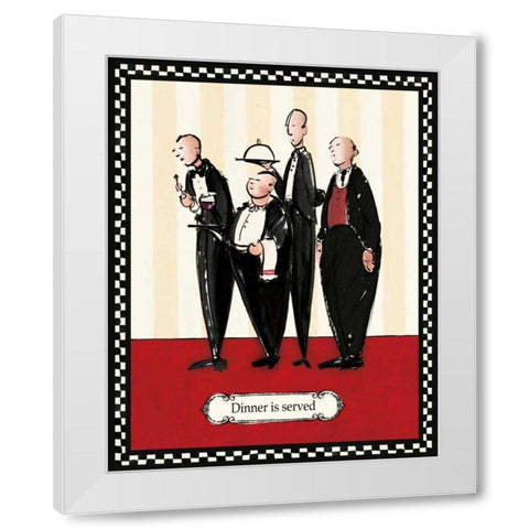 Dinner is Served White Modern Wood Framed Art Print by Tillmon, Avery