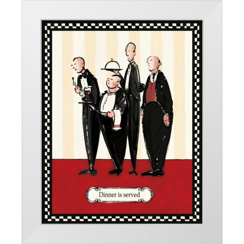 Dinner is Served White Modern Wood Framed Art Print by Tillmon, Avery