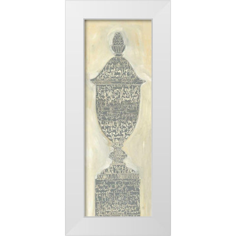 Scripted Urn II White Modern Wood Framed Art Print by Tillmon, Avery