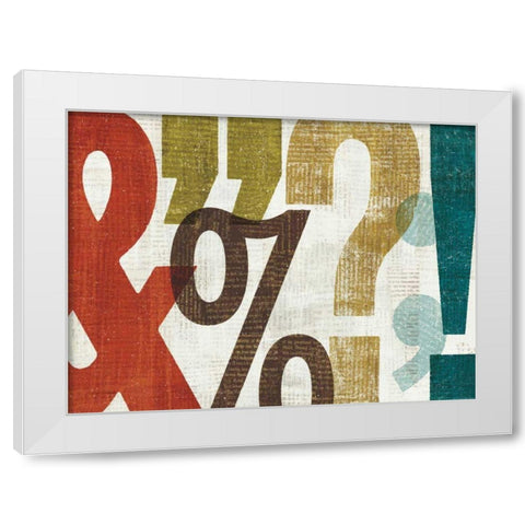Punctuated I White Modern Wood Framed Art Print by Mullan, Michael