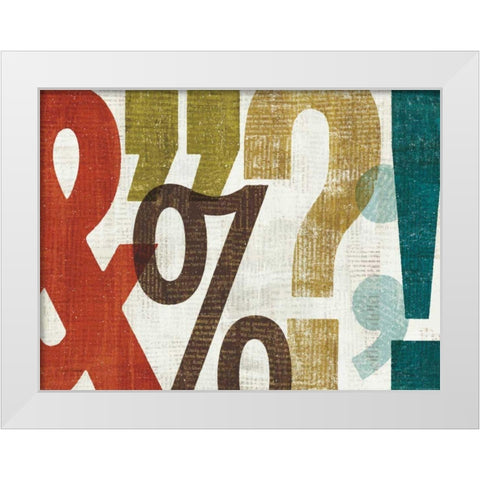 Punctuated I White Modern Wood Framed Art Print by Mullan, Michael