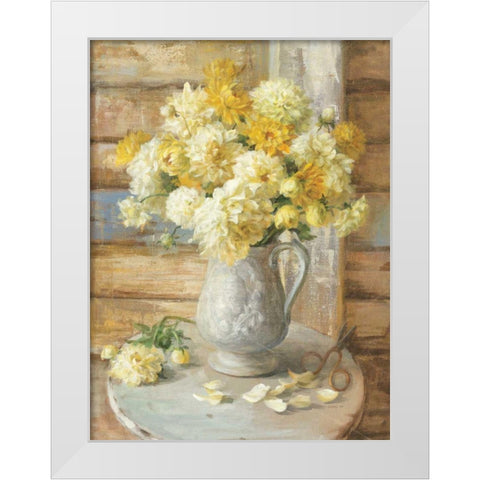 From the Garden White Modern Wood Framed Art Print by Nai, Danhui